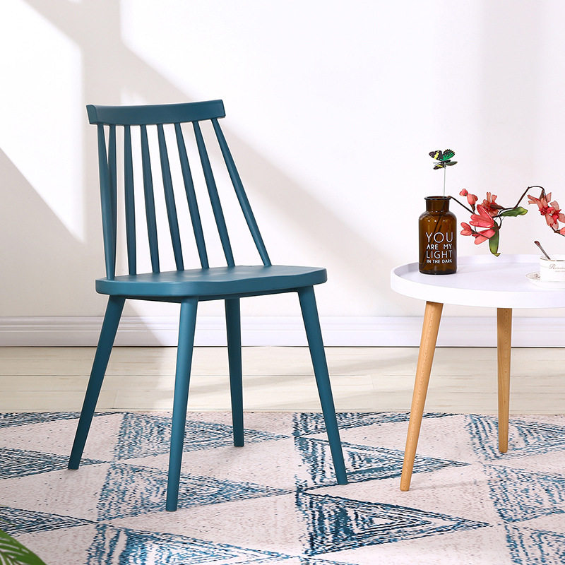 Modern Simple Windsor Chair Study Desk Chair Leisure Backrest Negotiation Chair Home Nordic Dining Chair Color PP Chair