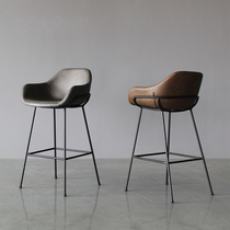Nordic retro backrest bar chair simple household iron high chair modern soft package light luxury bar stool bar chair