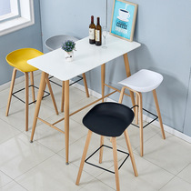 Bar stool Nordic solid wood bar chair bar high stool creative bar stool front desk high chair leisure chair designer