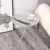 Nordic sofa side table wrought iron ins creative side table simple bedside table small round table corner several living room metal round table