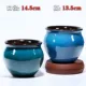 Wxhxxx Pottery Pot Bright Blue+Emerald Green