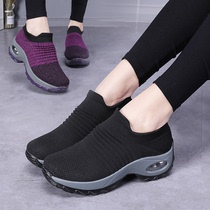 Plus size womens shoes factory tail single special price cushion shock absorption flat heel fly weave summer breathable new casual sports single shoe