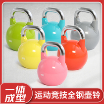 Private teaching competitive kettlebell all steel girls home practice hip squat solid cast iron dumbbell men's fitness exercise lifting pot