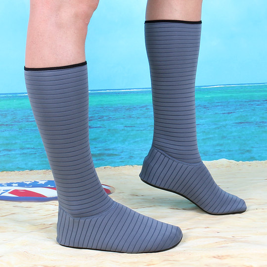 Long tube diving socks quick-drying non-slip anti-cut swimming beach socks desert shoes anti-sand foot cover men and women snorkeling shoes Gaobang