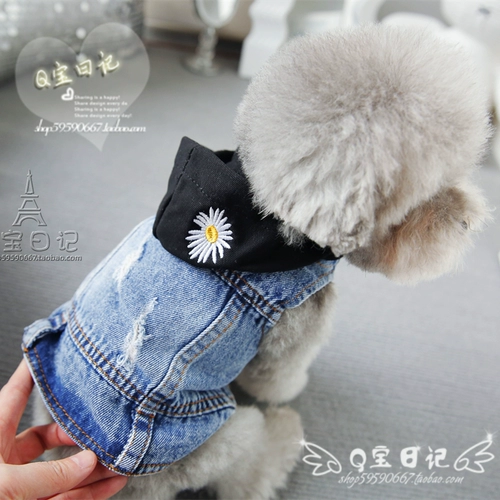 Pet Cat, чем медведь Сюенари, маленькая собака плюшевая одежда для собаки весна джинсовая джинсовая джинсовая велека