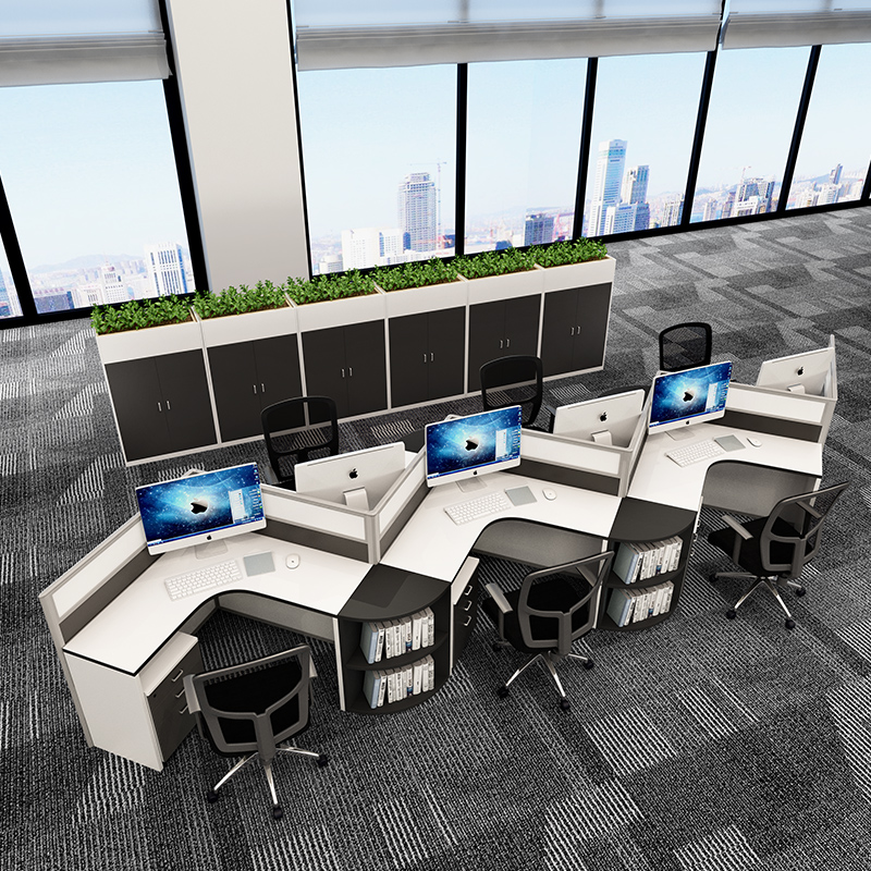 Office Screen Holder Staff Creative L Type Desk Staff Seating Desk Office Partitions Table & Chairs Combination