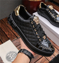 European Station 2020 Summer New Mens Shoes Medusa Small White Shoes Genuine Leather Rivets Casual Board Shoes Beauty Head Tide Shoes