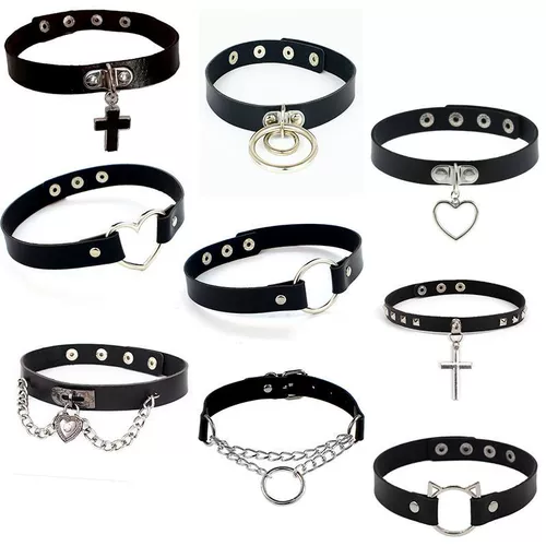 Черное ожерелье, готик, в стиле панк