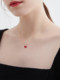 Little red heart necklace women's S925 silver light luxury high-end temperament red love clavicle chain 2026 New Year accessories