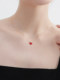Little red heart necklace women's S925 silver light luxury high-end temperament red love clavicle chain 2026 New Year accessories