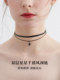 Double-layer leather rope neck strap star necklace women's high-end luxury niche temperament choker collar neck accessories