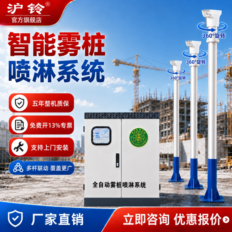 Intelligent High-Pressure Mist Pile Dust Reduction System for Mining Sites, Construction Sites, Factories, and Mixing Stations 360 ° Rotating Spray High Pole Sprinkler Intelligent High-Pressure Mist Pile Dust Reduction System for Mining Sites, Construction Sites, Factories, and Mixing Stations 360 ° Rotating Spray High Pole Sprinkler
