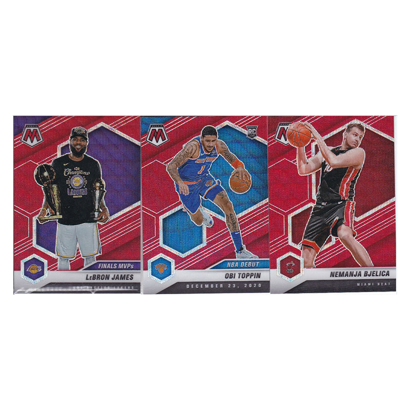 Star Card Lebron James Holding the Trophy, Rookie Bledsoe, Red Refraction Panini 20-21 Mosaic Star Card Lebron James Holding the Trophy, Rookie Bledsoe, Red Refraction Panini 20-21 Mosaic