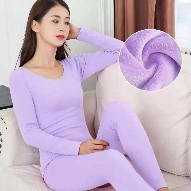 Autumn and winter thermal underwear women plus velvet thick bottoming shirt autumn clothes long johns ladies suit body tight large size