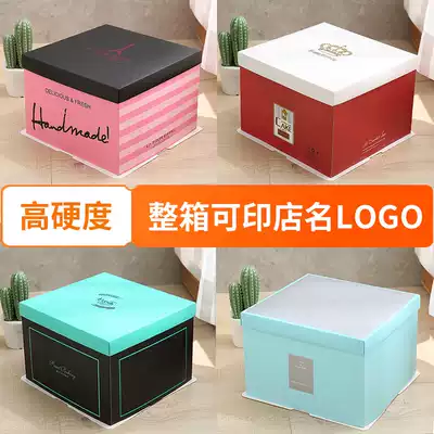 Birthday cake box 6 8 10 12 14 inch square box Net red square baking portable portable packaging box customization