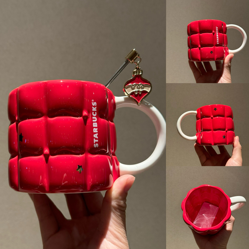 Starbucks Cup 490ml Christmas Party Cute Pet Series Red Mug Ceramic Cup Coffee Cup Water Cup