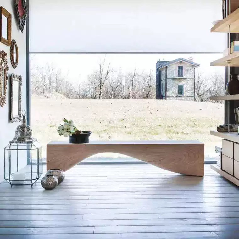 Nordic Log Long Stool Homestay Creative Solid Wood Rest Stool Hotel Lobby Personality Simple Home Shoe Changing Stool