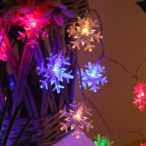  Christmas scene decoration arrangement Snowflake decoration lights Shopping mall shop hanging lights Colorful lights Flashing lights String lights starry sky