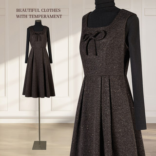 Woolen Suspender Dress for Women, Autumn and Winter 2026 New Style, High-End One-Piece Dress, Two-Piece Wool Vest Dress
