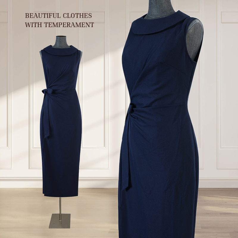 French-Style Navy Blue Dress for Women, Summer 2026 New Model, High-End, Elegant, Sophisticated, Long Sleeveless Tank Dress French-Style Navy Blue Dress for Women, Summer 2026 New Model, High-End, Elegant, Sophisticated, Long Sleeveless Tank Dress