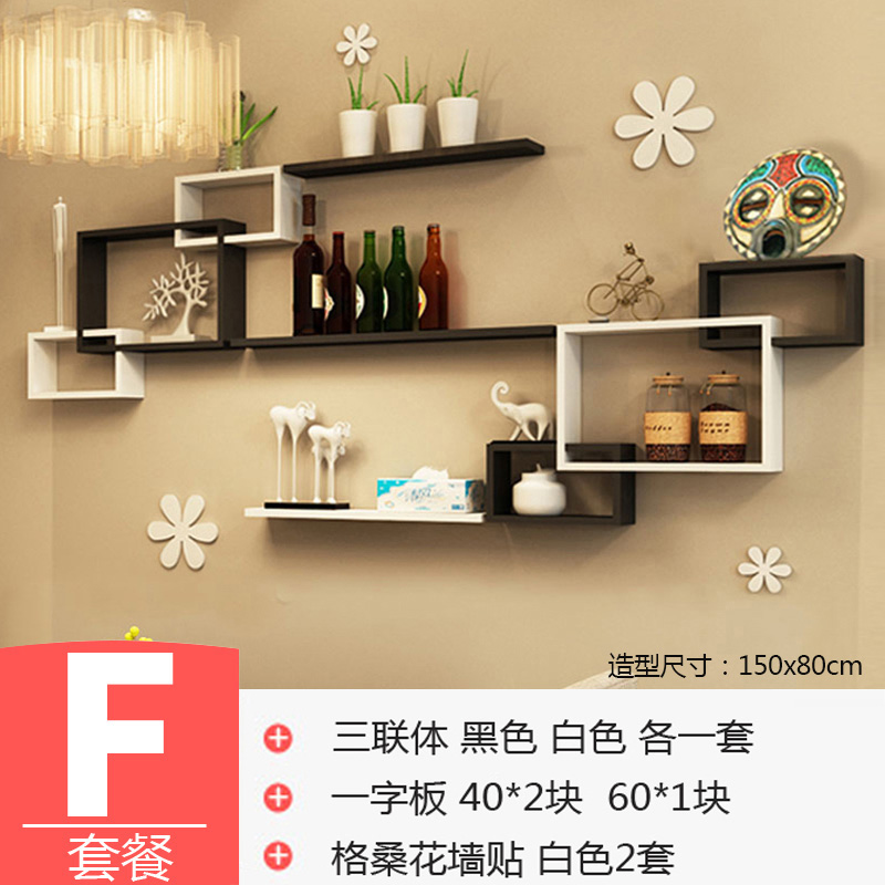 Kệ treo tường miễn phí phòng khách TV sofa nhà hàng phòng ngủ trang trí tường hiện đại tối giản treo tường - Kệ kệ gỗ 4 tầng