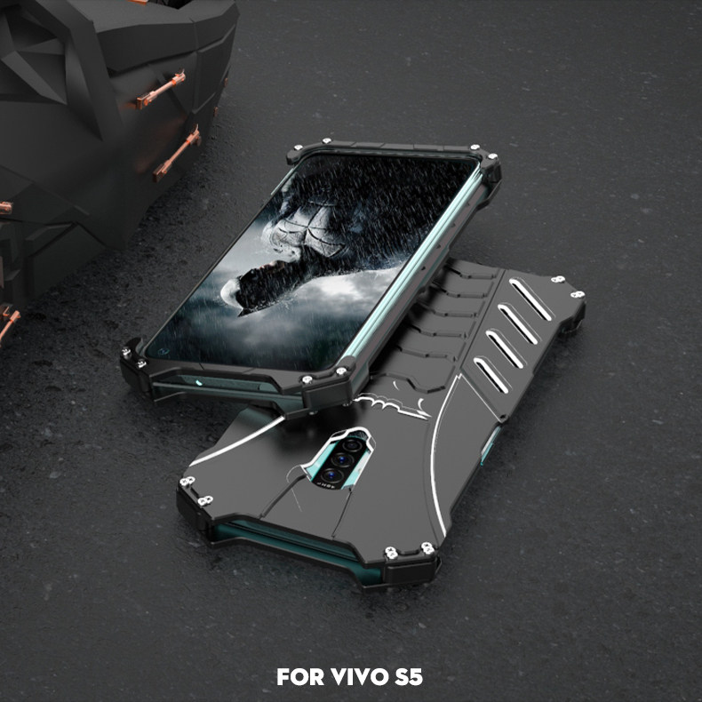 R-Just Batman Shockproof Aluminum Shell Metal Case with Custom Batarang Stent for vivo S5