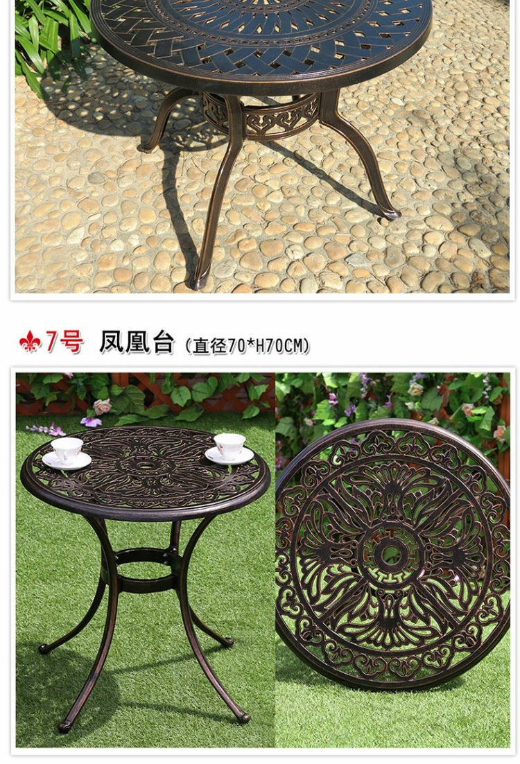 Bàn ghế ngoài trời Yuanmao Bàn ghế ngoài trời ngoài trời giải trí ngoài trời Sân vườn rèn sắt đúc nhôm sân thượng ghế ban công bàn ghế bộ bàn ghế sân thượng