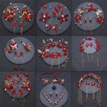 Bridal Headwear style Korean style 2021 new toast Toast Wedding Dinner Red Wedding Dresses Hair Accessories Fairy senior