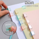 Прозрачный толчок толчка приспособления для зажима толкает офис, цвет документ, цвет, тест канцелярских товаров, фиксированный артефакт, хранение информации о студентах Бесплатное следовое скольжение настройки зажима