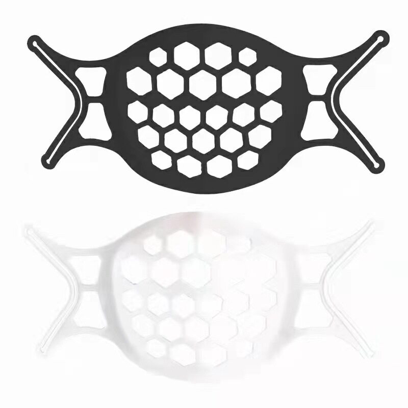 Mouth bracket cover inner support anti-stuffy silicone anti-makeup pad breathable with lanyard comfortable two-piece anti-fog clip