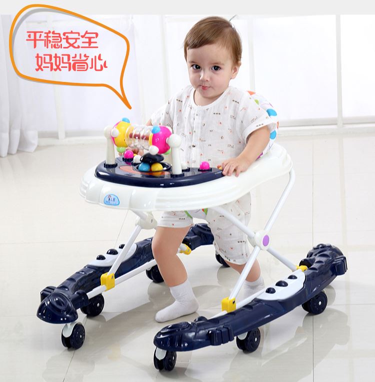 An toàn chống ngã cho bé tập đi bộ cho bé bốn mùa 6 7-18 tháng có thể đẩy bé nam bằng âm nhạc xe tap di cho be