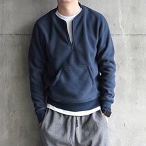 Spring new hard goods Japanese vintage padded fleece fleece fleece kangaroo sweater mens pullover 2706