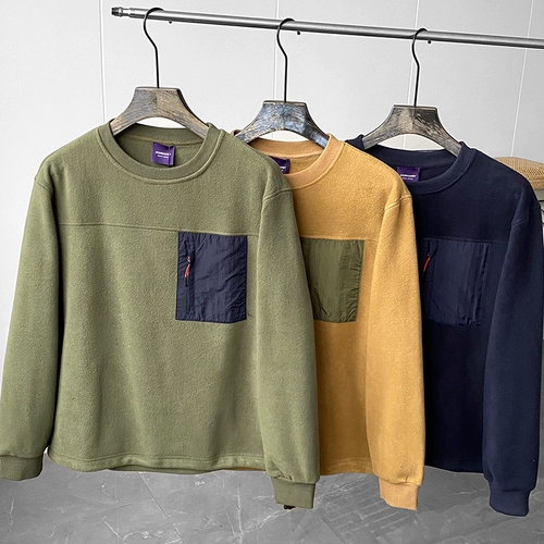 Двусторонная бархатная трендовая толстовка, круглый воротник