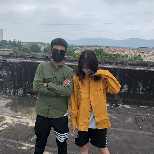 Хлопковая рубашка для влюбленных подходит для мужчин и женщин, европейский стиль