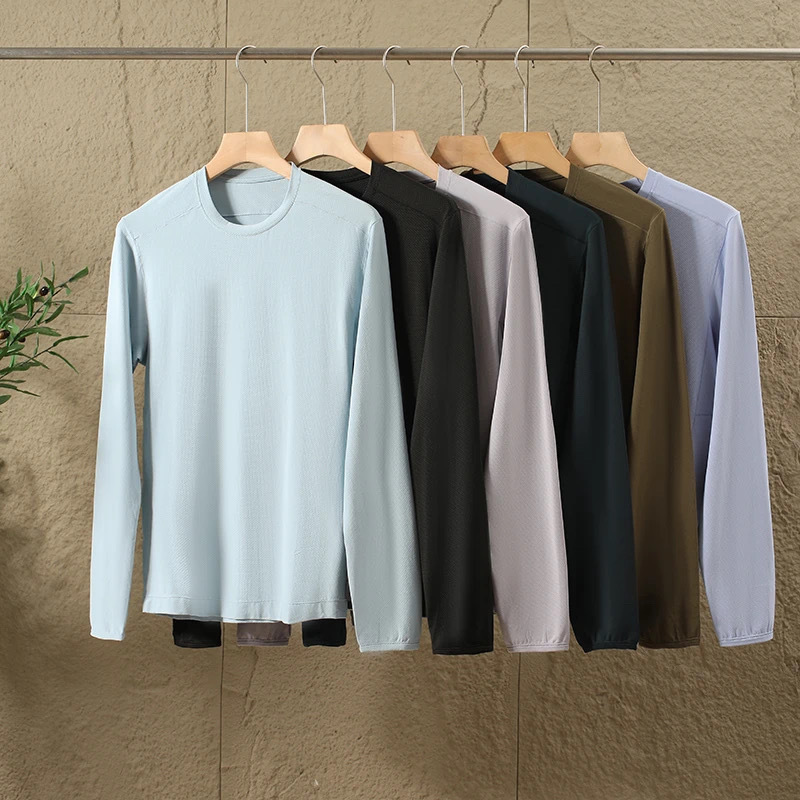 Technological Cooling and Sun Protection Upf50+ Functional Quick-Drying Long-Sleeved T-Shirt, Moisture-Absorbing, Quick-Drying, Sweat-Wicking, Lightweight, Anti-Static