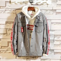 Youth literary multi-pocket denim jacket jacket autumn with dressing simple spring and autumn men autumn and winter