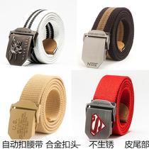 Classic womens autumn and winter middle school workwear elderly canvas belt boys buckle hip hop retro style outdoor children