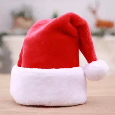 Explosive Christmas Day decorations High-grade short plush Christmas hat big ball thick old man hat festival dress