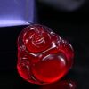 Antique Jade Red Jade Large Pendant Buddha Seated Buddha Ice Through Chinese Red Ice Red Sweater Chain Pendant Maitreya Buddha Gift
