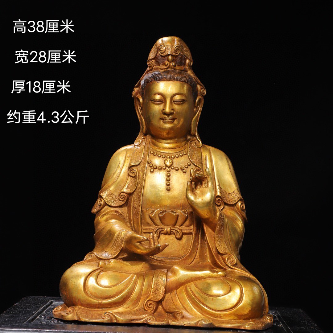 Antiques and miscellaneous collections, the Great Sun Tathagata Buddha, pure copper Guanyin bronze ware, Buddhist household Buddhist halls, various Buddha statues and ornaments
