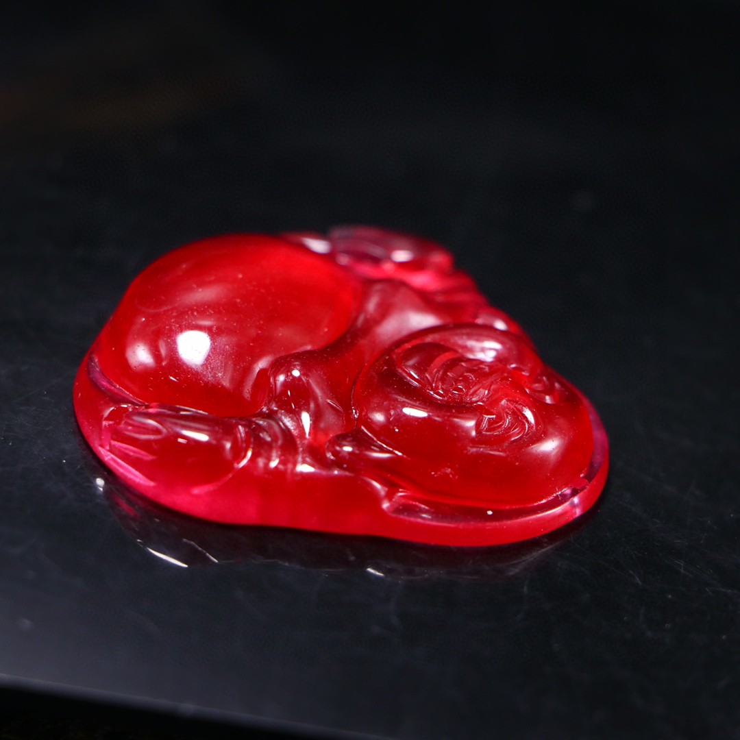 Antique Jade Red Jade Large Pendant Buddha Seated Buddha Ice Through Chinese Red Ice Red Sweater Chain Pendant Maitreya Buddha Gift