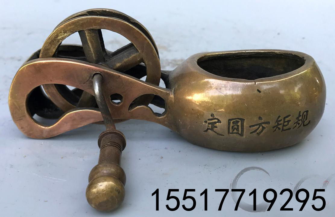 Ancient Playing Miscellaneous Pieces Pure Brass Ink Bucket Scribe Ink Cartridges Old Wood Artisan Exclusive Antique Ink Bucket Box Ink Cabin Wire Wheels