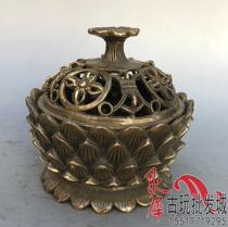 Special price pure copper lotus fumigant incense burner hand heater copper ashtray home craft copper ornaments