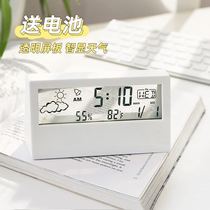 Small alarm clock home simple creative fashion Net red ins Super fire temperature and humidity led digital clock electronic small