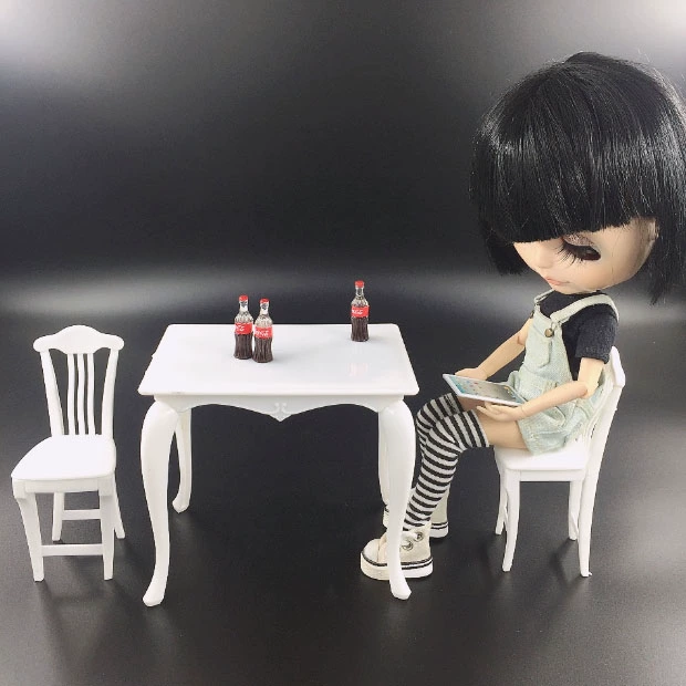 Bàn phụ kiện nội thất búp bê nhỏ Blythe Bàn máy tính 6 điểm cho bé Keer BJD Lijia, nội thất nhà ở cho bé - Búp bê / Phụ kiện