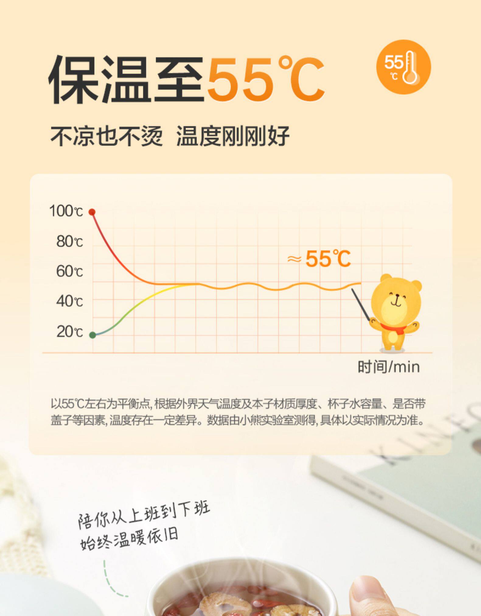 小熊 55度恒温加热器+杯子 图3