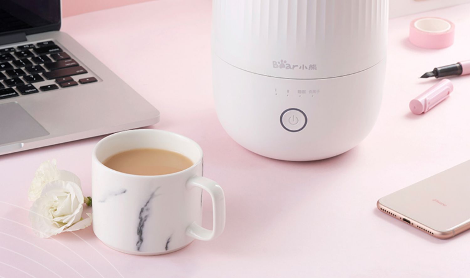 máy tạo ẩm xiaomi Bear máy làm ẩm không khí ion âm thanh lọc nhà câm phòng ngủ văn phòng nhỏ máy tính để bàn máy tạo độ ẩm - Máy giữ ẩm máy phun sương tạo ẩm deerma