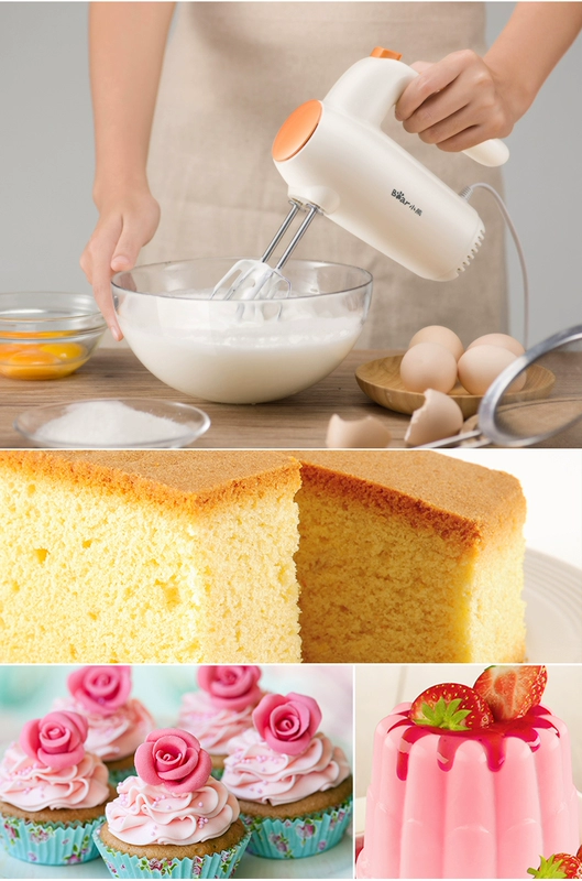 Máy đánh trứng gấu điện hộ gia đình nhỏ nướng nhỏ máy trộn trứng máy trộn kem cầm tay - Máy trộn điện máy đánh trứng bear