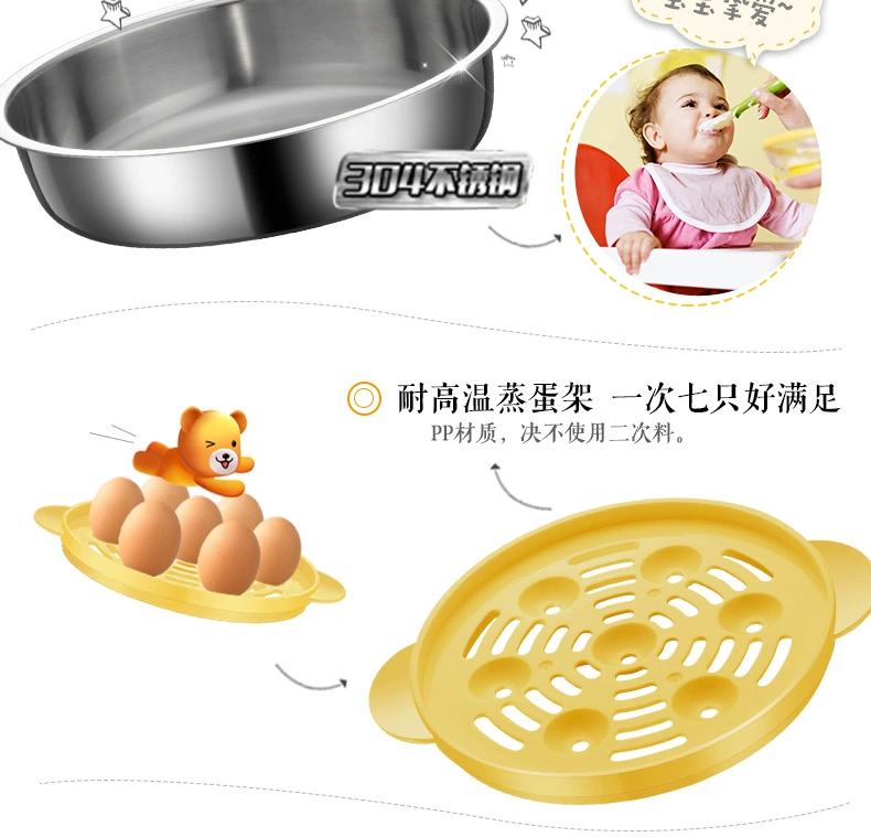 Gấu trứng omelette Trứng hấp trứng Omelette Pan Mini Frying Pan Đa chức năng Máy omelette Máy ăn sáng nồi lẩu mini có tay cầm