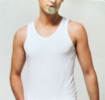 SQ2118 three-shot cotton fine ribbed elastic mens vest hurdle vest knitted mens base shirt